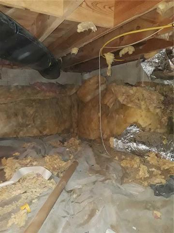 Dirty insulation falling apart