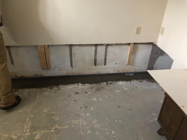 Wall Removed To Access Drain System