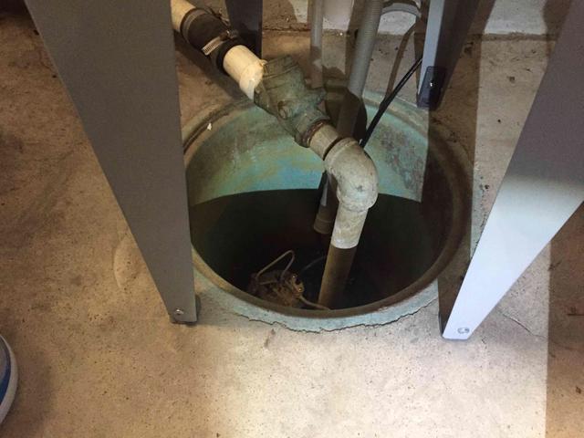 Before Photo Existing Sump Pump