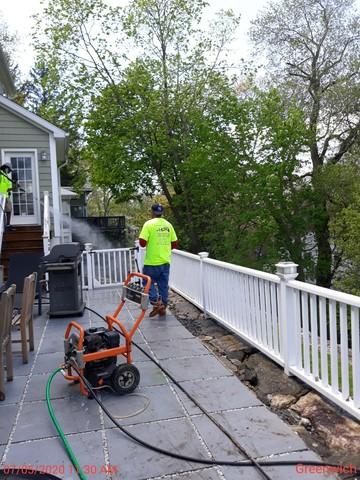 Pressure Washing in Progress