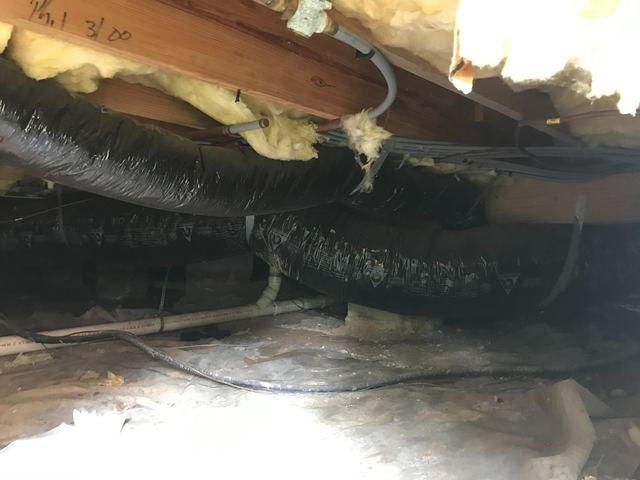 Damaged Insulation Inside Crawl Space