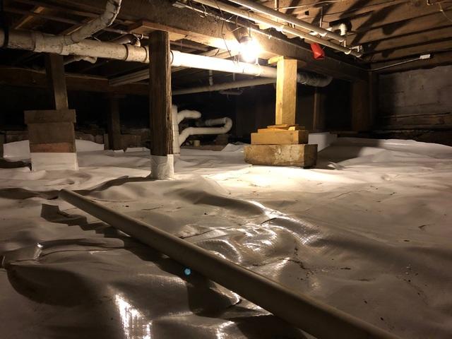 CleanSpace® is keeping this basement dry which means more safe storage space is available for this homeowner!