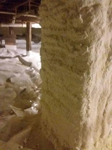 Closed cell spray foam is keeping this crawl space insulated while CleanSpace® keeps moisture out for good.