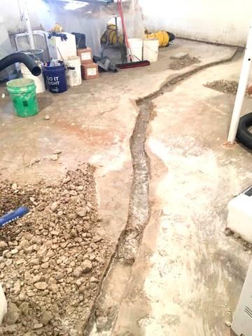 French Drainage System Before Photo