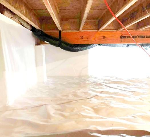 CleanSpace Vapor Barrier used for complete crawl space encapsulation