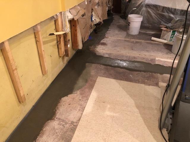 This basement now has a WaterGuard® drainage system installed on the perimeter of all walls.