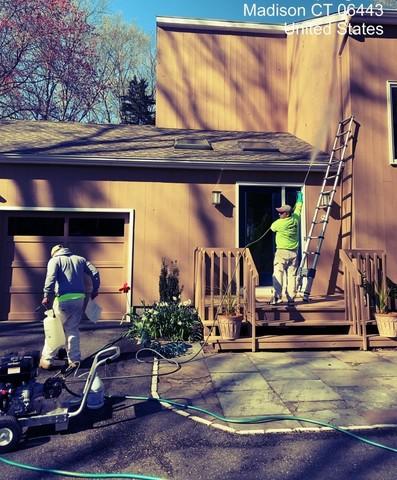 Pressure Washing in Progress