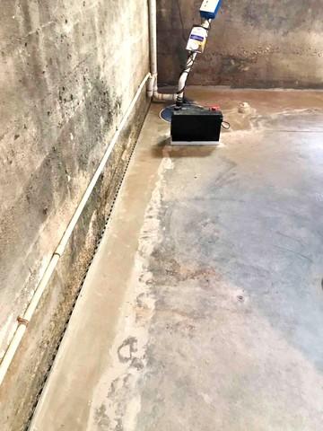 SuperSump Pump installed to remove water from the basement