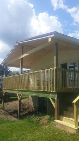 The deck with the new tongue and groove ceiling