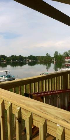 Looking out onto the lake from the deck