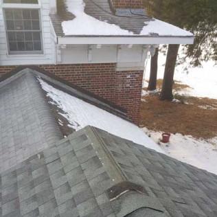 Before we installed new asphalt shingles on a roof in Great Barrington, MA.