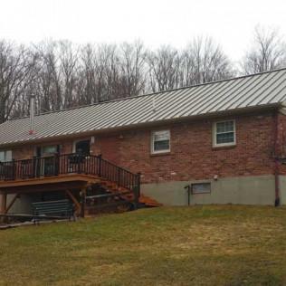 Back View of a New Metal Roof Installed in Richmond, MA