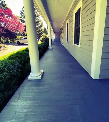 Power Washing on Front Porch
