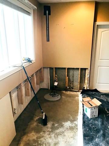 Basement Waterproofing System in Progress