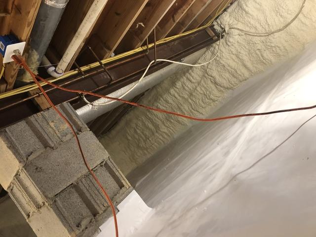 Clean, insulated crawl space