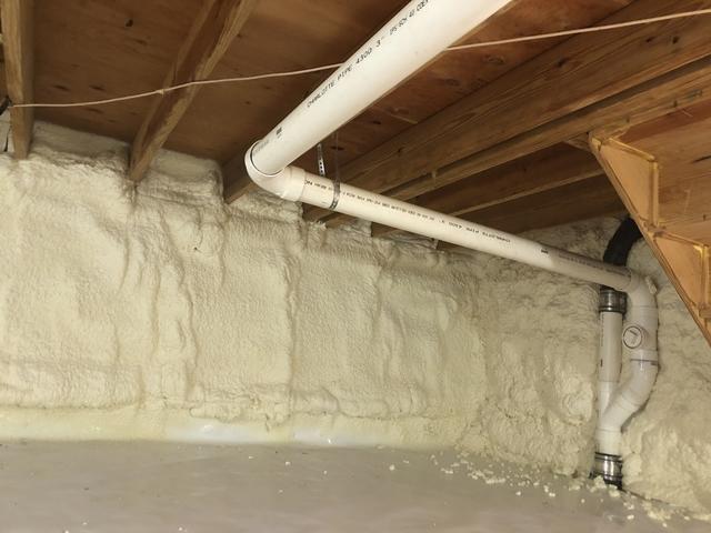 Clean, insulated crawl space