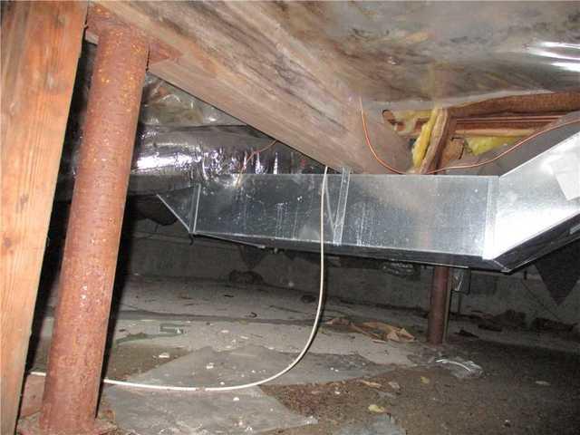 BEFORE: Floor Joist With Mold