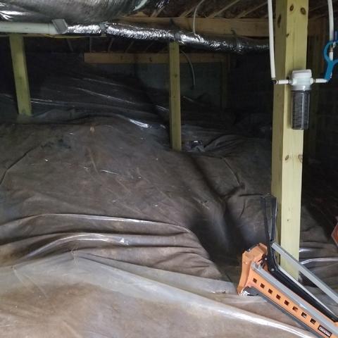 Wood Supports Inside Crawl Space