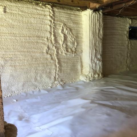 Closed cell spray foam and CleanSpace liner