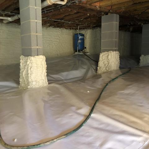 Closed cell spray foam and CleanSpace liner