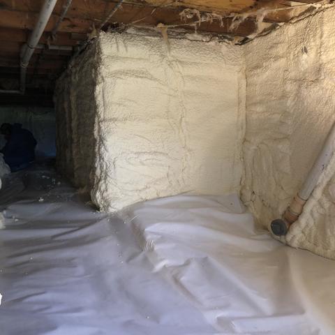 Closed cell spray foam and CleanSpace liner