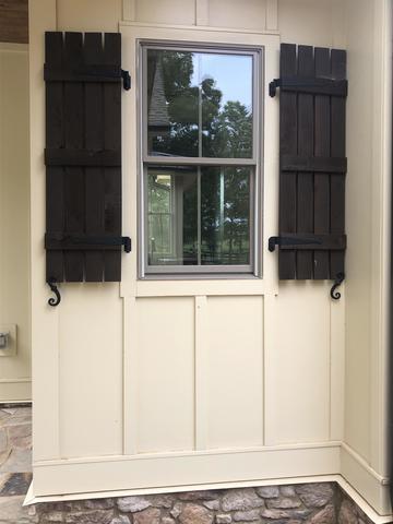 <p>We built and installed these real operational rough cut cedar shutters.</p>