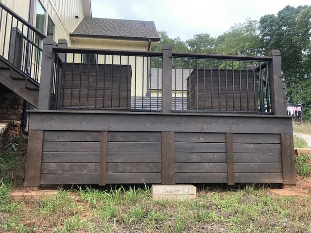 <p>Here the homeowner allowed us to use our creativity and this is what we came up with. A BBQ Station, with wood boxes and a bench seat for guest to sit. While the home owner is preparing the meal.</p>