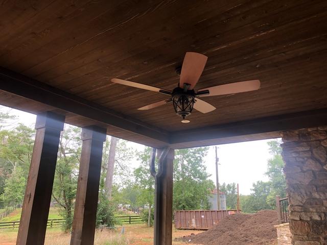 <p>Here we have installed the rough cut cedar porch ceiling and boxed in the rain escape gutters system. Helping to keep this house beautiful.</p>