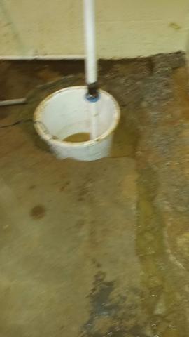 Basement Sump Pump Pit enlarged and prepared