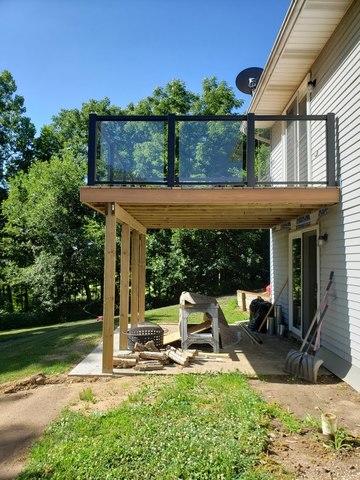 Glass Railings Installed on a Shelbyville Deck