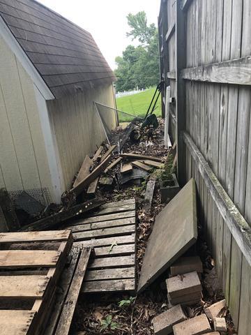 <p>Before: outdoor debris clean-up in Nokesville, VA</p>