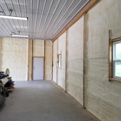 Our team used closed cell spray foam to insulate the walls.