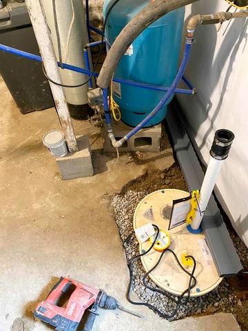 Basement Waterproofing System During Photo