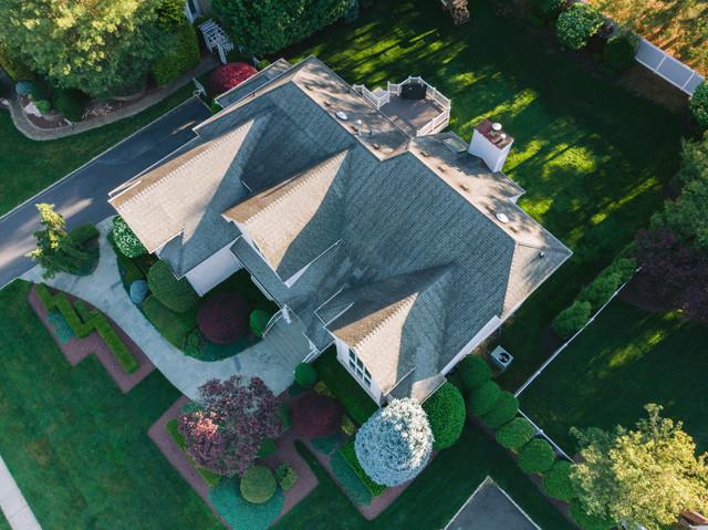 Old discolored shingles