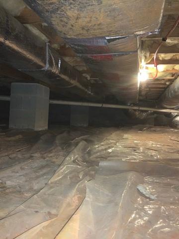 This dirty crawlspace really needed some help!