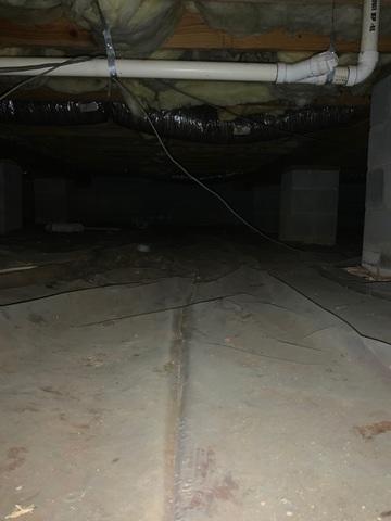 This dirty crawlspace really needed some help!