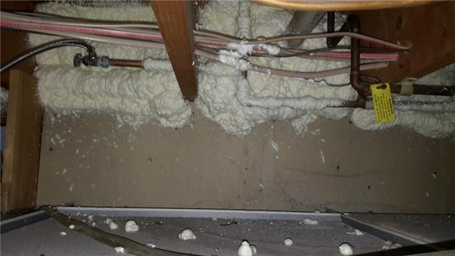 Spray Foam Applied At Joists