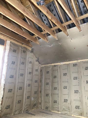 <p>We insulated the walls with batt insulation.</p>