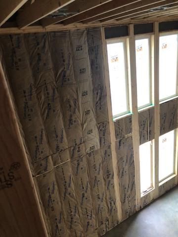 <p>We insulated the walls with batt insulation.</p>