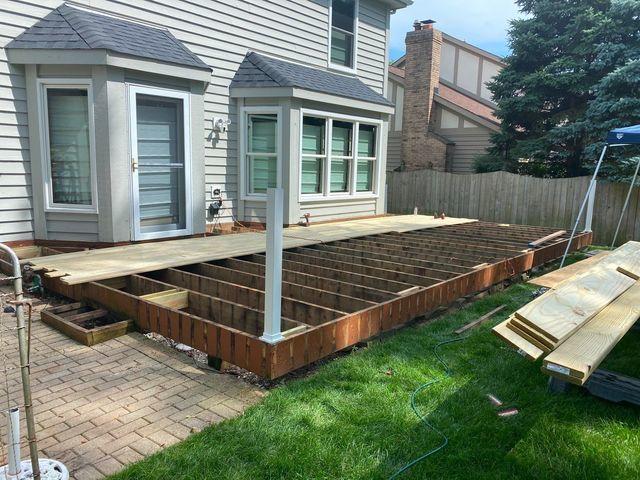 Starting to put down new deck boards