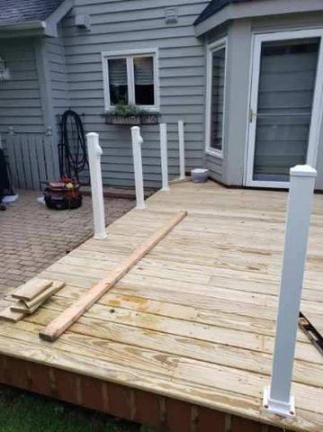 The posts and lighting are in