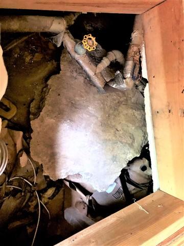 The previous owners couldn't have been bothered to remove the boulder that impeded the ability to get into the crawl space.