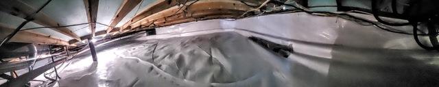 Panoramic view of the first crawl space area.