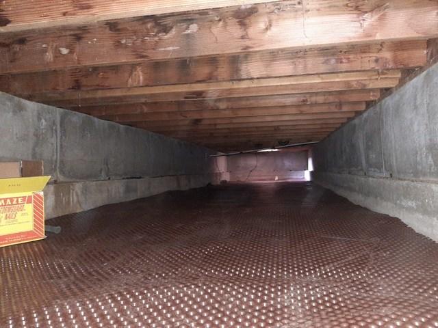 Drain mat installed