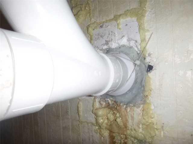 Pipe with signs of seepage