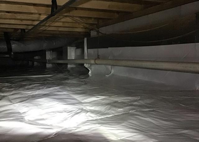 Our crews here at Southeast Foundation and Crawl Space Repair make sure that every seam is the tape with the special CleanSpace Tape so that water vapor can not enter the crawl space.