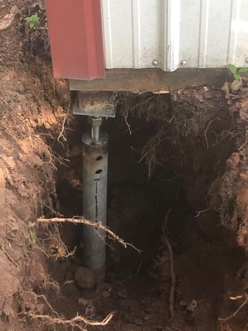 Helical Piers on Garage