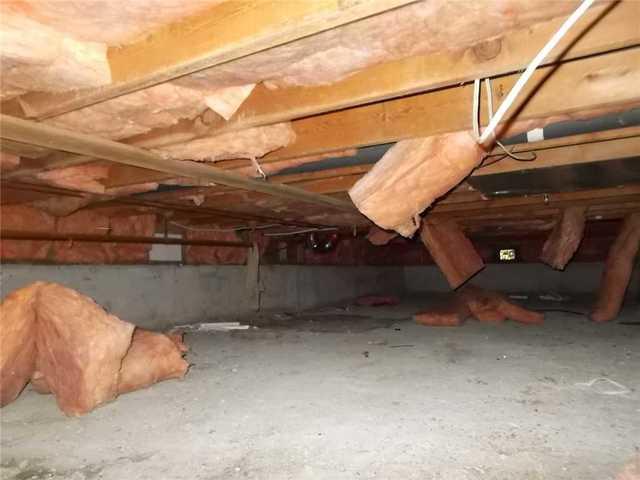 Skim coat crawlspace