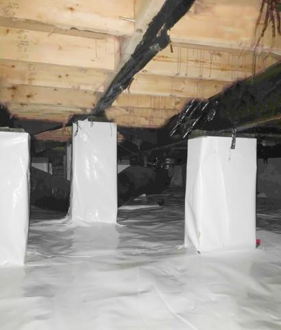 CleanSpace Vapor Barrier used to encapsulate the crawl space to prevent moisture from passing through