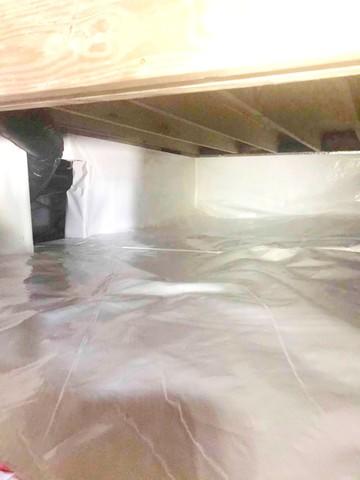 CleanSpace Vapor Barrier used to encapsulate the crawl space to prevent moisture from passing through